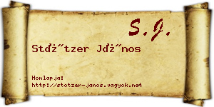 Stötzer János névjegykártya