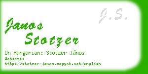 janos stotzer business card